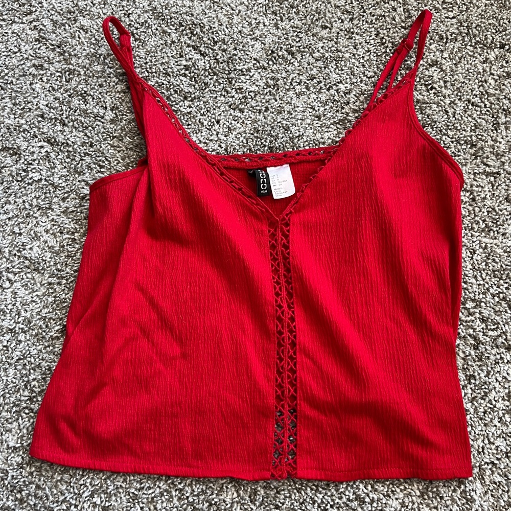 3/$12 H&M Cropped Boxy Red Tank Top
